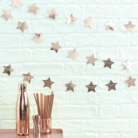 Roségoldene Metallic Zauber Sternengirlande 5m