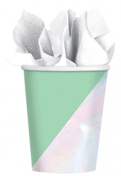 8 Schimmernde Pastell Becher 354ml