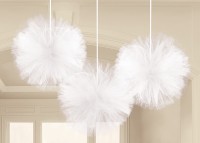 Tüll Dekobälle Happy End Weiß 30,4cm