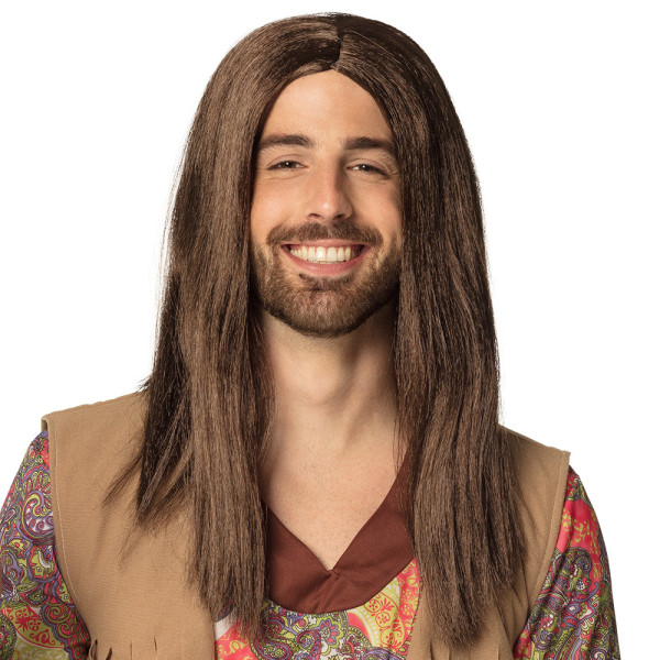 Braune Hippie Langhaarperücke Fred