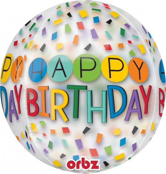Orbz Ballon Konfetti Geburtstagsgrüße