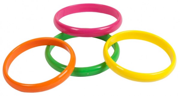 Neon Hippie-Armreifen Set 4-teilig