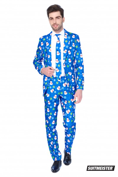 Suitmeister Partyanzug Christmas Blue Snowman