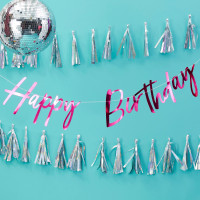 Disco Nights Happy Birthday Girlande 2m