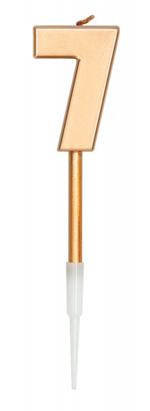 Elegant Blue Zahlenkerze 7 bronze 14cm