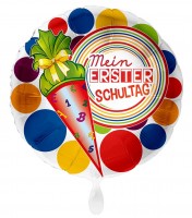 Bunter erster Schultag Folienballon 43cm