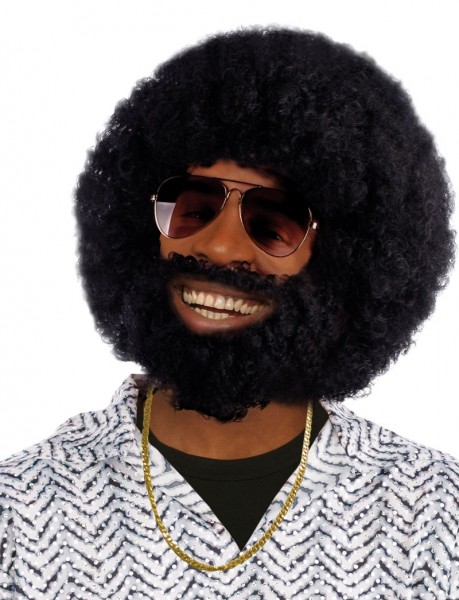 Lenny Vollbart Afro Perücke