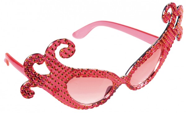 Carnevale Veneziano Brille Rot Mit Glitzersteinen