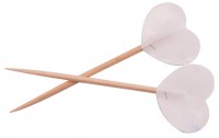 50 Weiße Herz Party Picker 6,5cm