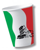 10 Italien Pappbecher Roma 200ml