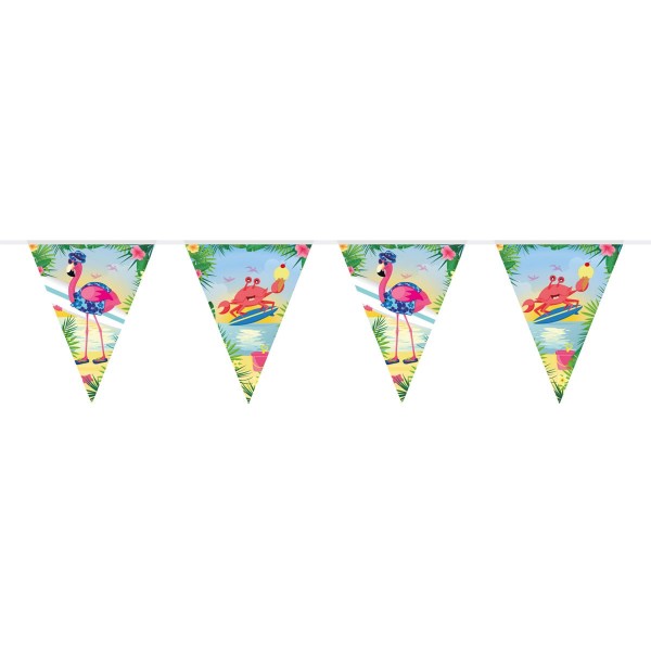 Surfer Flamingo Wimpelkette 10m
