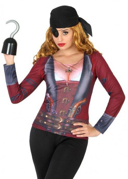 Rotes Damen Piratenshirt