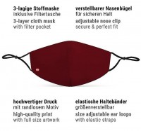 Vorschau: Weinrote Mund-Nase-Maske