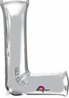 Folienballon Buchstabe L silber 81cm