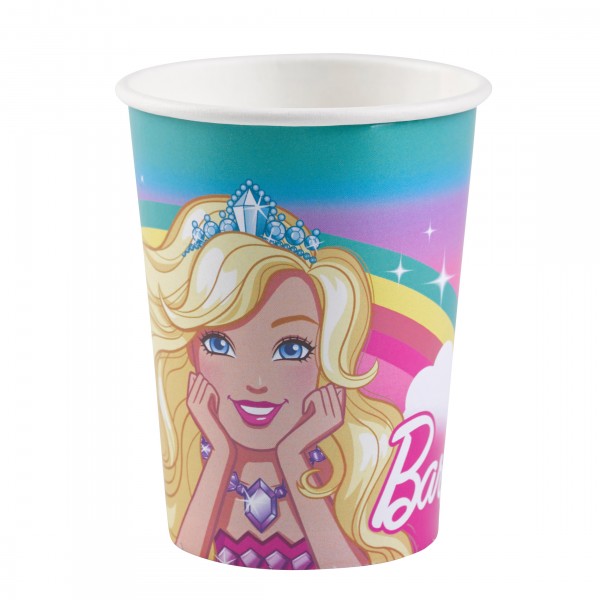8 Pappbecher Barbie Magic World 250ml