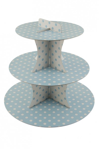 Punkte Spaß Blauer Cupcake Ständer 30cm