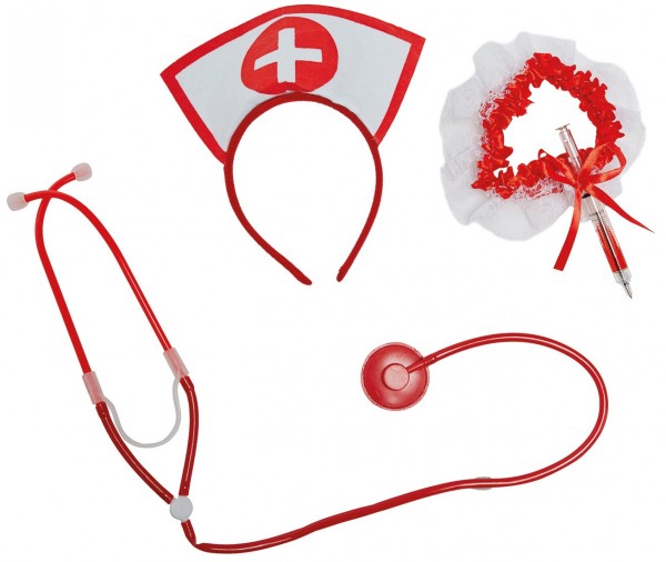 3-Teiliges Krankenschwesterkostüm Accessoires-Set