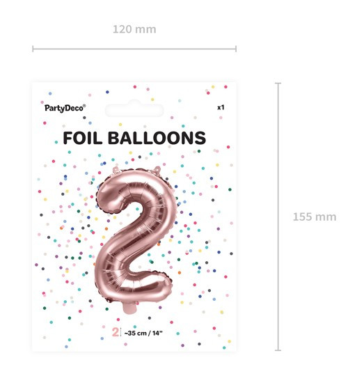 Metallic Zahlenballon 2 roségold 35cm 4