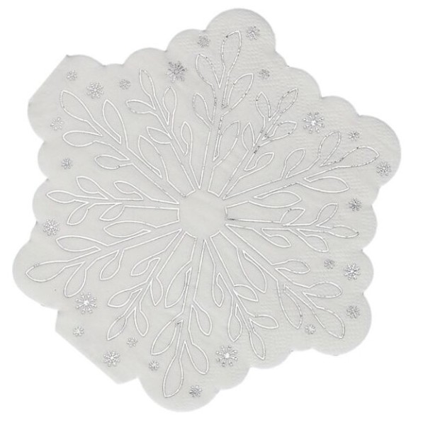 16 Merry and Bright Schneeflocken Servietten 34cm