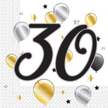 20 Milestone 30 Servietten 33cm