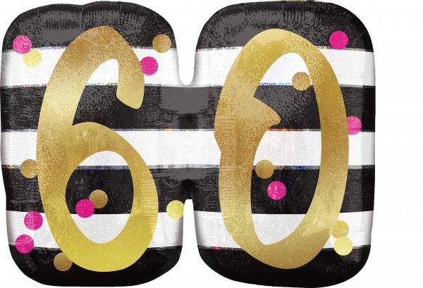 Folienballon 60 black-white-gold