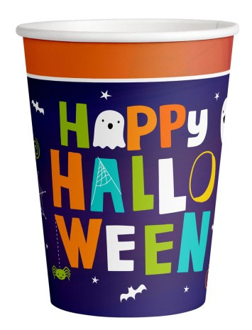 8 Halloween Freunde Pappbecher 250ml