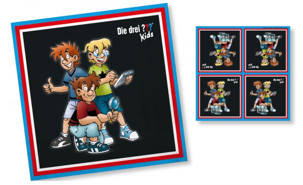 8 Die drei Fragezeichen Kids Servietten 33cm