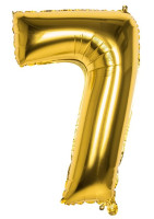 Goldener Zahl 7 Folienballon 86cm