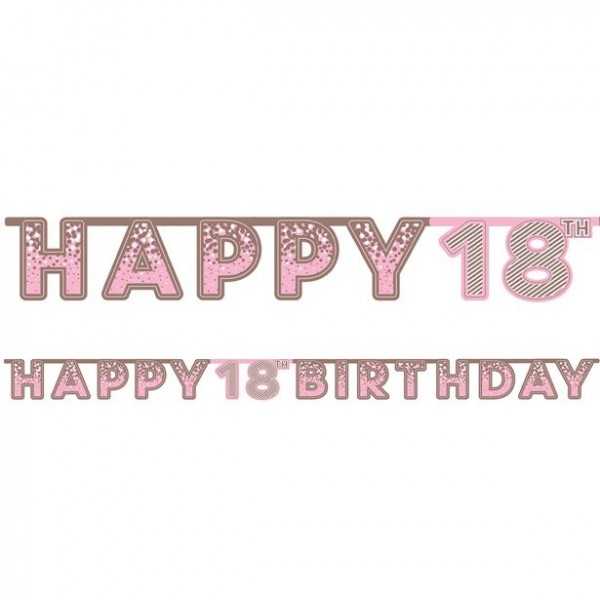 Rosa 18th Birthday Girlande