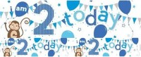 2. Geburtstag Äffchen Folienbanner 2,6m