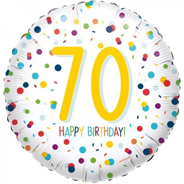 70. Geburtstag Konfetti Folienballon 45cm