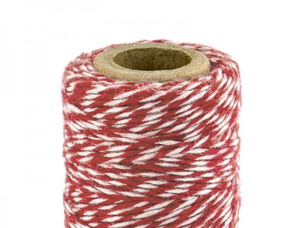 50m Baumwollgarn Rot-Weiß 2