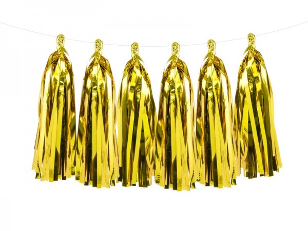 Goldene metallic Tasselgirlande 1,5m x 30cm