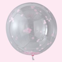 3 Hooray XL Konfettiballons rosa 91cm