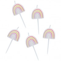 5 Regenbogen Motiv Tortenkerzen