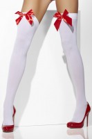 Sexy Weiße Strümpfe Mit Roter Schleife