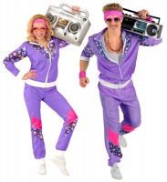 Fresher 80er Jahre Jogginganzug lila für Damen