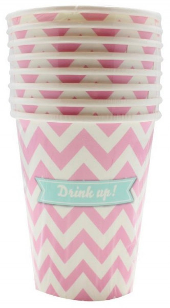 8 Rosa Drink up Pappbecher 250ml 3