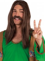 Brauner Hippie Schnurrbart Holger