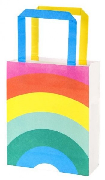 8 Rainbow Splash Geschenktüten 19cm