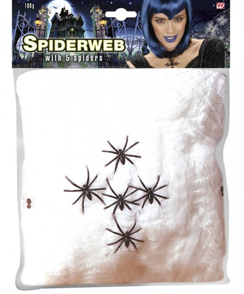 Horror Spinnennetz mit Spinnen 100g