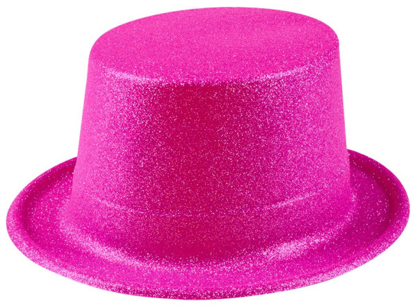 Fucsia Glitzer Hut In Neon Pink 4