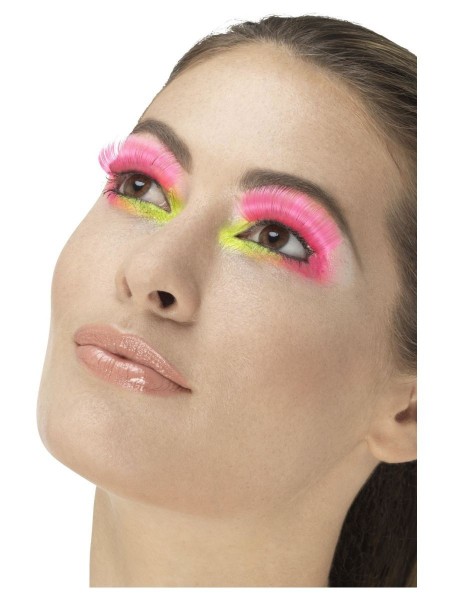 80er Jahre Neon Wimpern pink