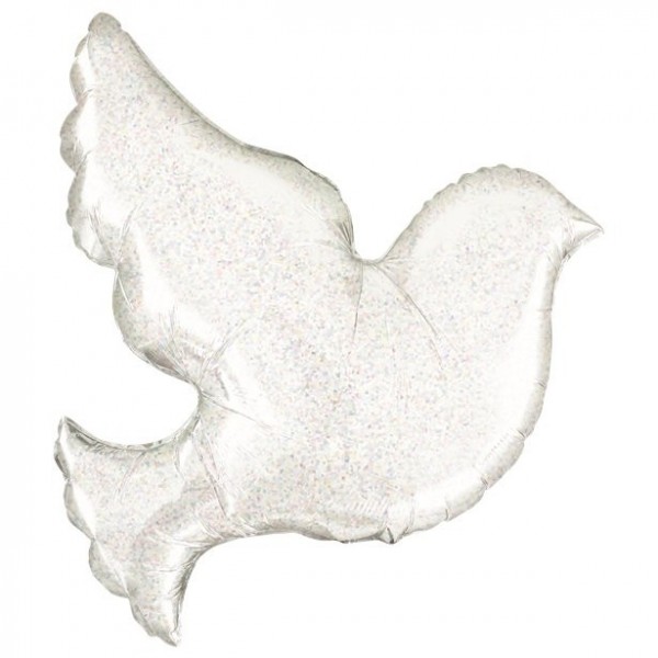 Holografischer Tauben Folienballon 86cm