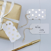 10 Mix & Match Punkte Geschenkanhänger gold