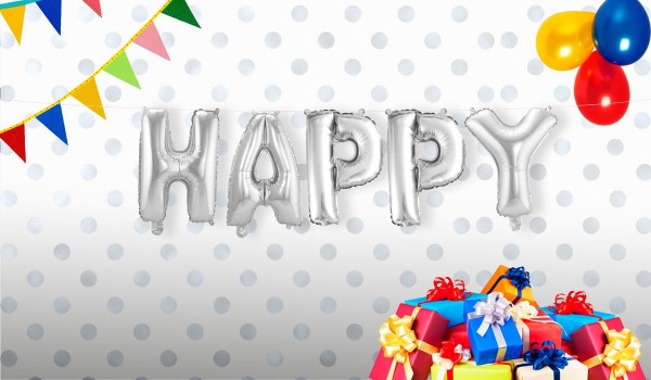 Folienballon Happy 5-teilig