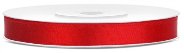 25m Satin Geschenkband rot 6mm breit