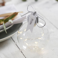 4 LED Kugeln Natural Christmas 6cm
