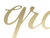 Vorschau: Stuhlschilder Groom Bride Gold Metallic