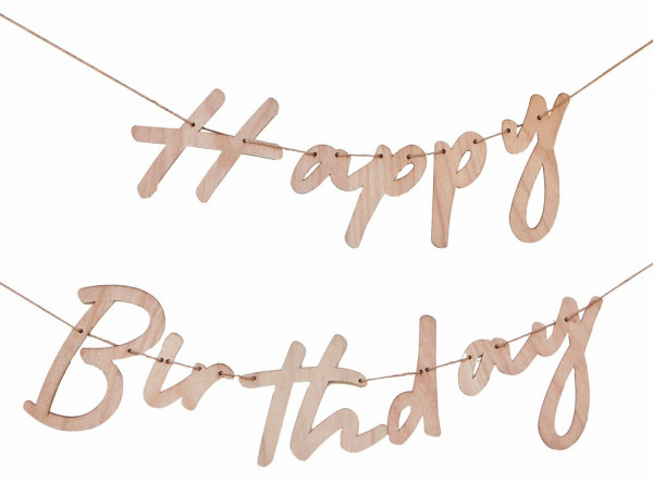 1 Wooden Happy Birthday Girlande